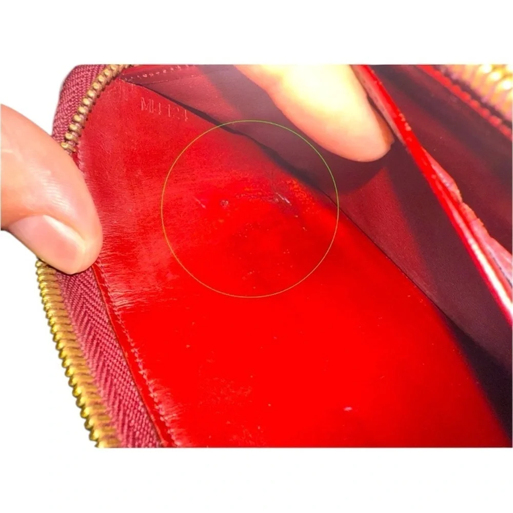 Louis Vuitton Rouge Fauviste Monogram Vernis Leather Zippy Wallet burgundy